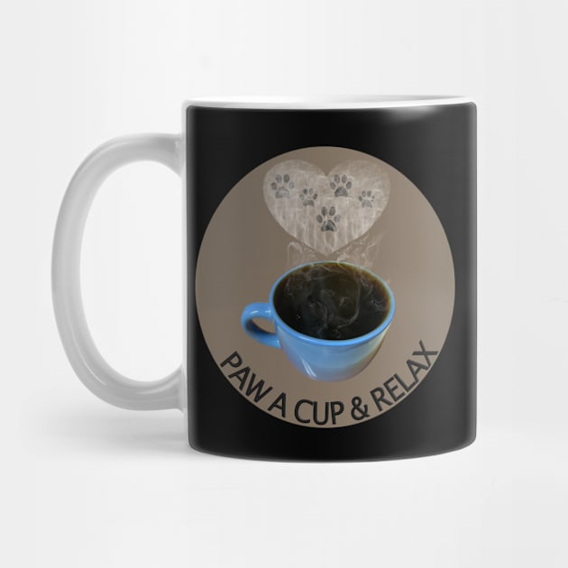 Paw a Cup of Coffee & Relax T-Shirt mug coffee mug apparel hoodie sticker gift by LovinLife